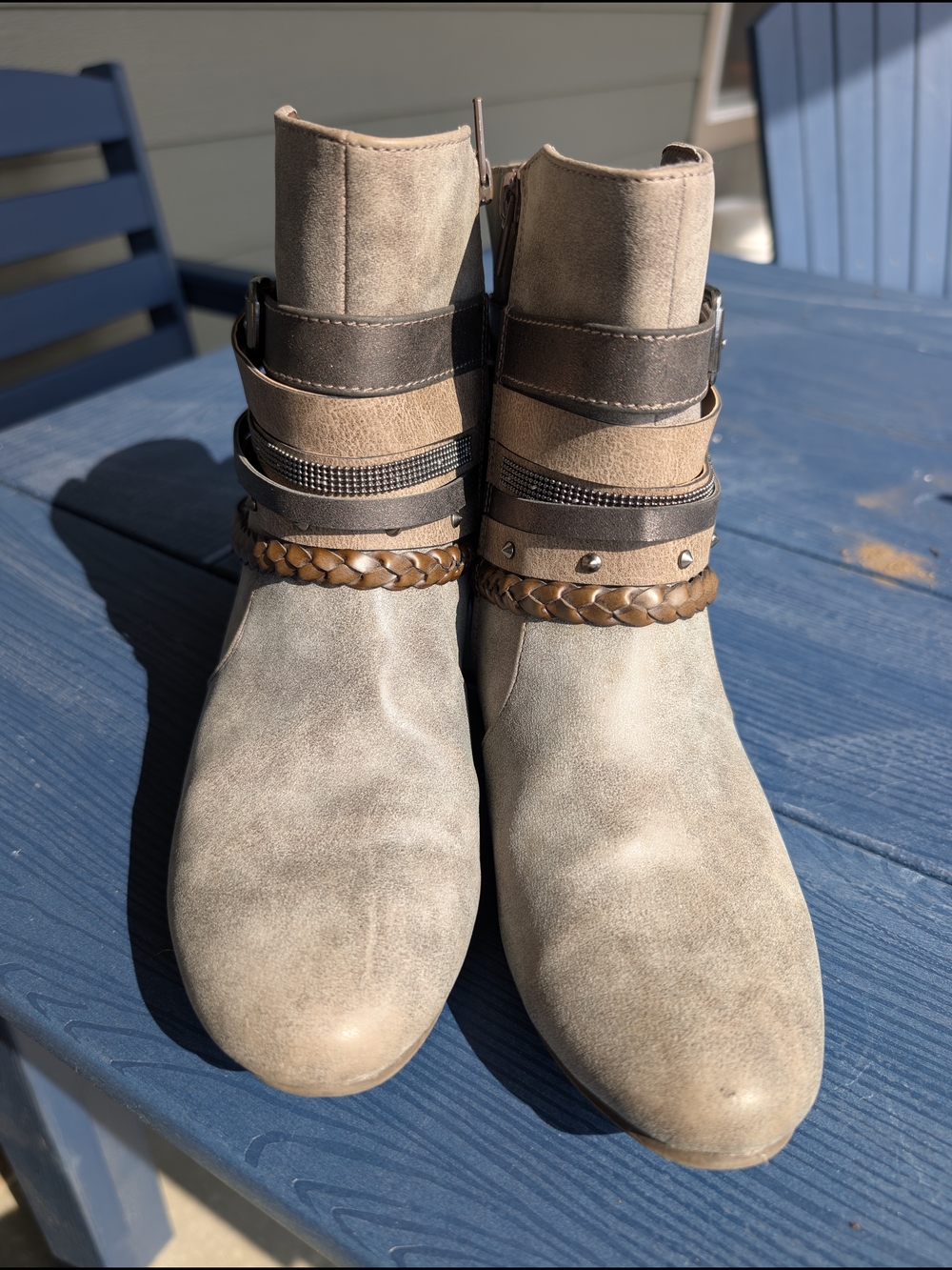 EDL Presents POP Heidi strappy Braided Ankle Booties